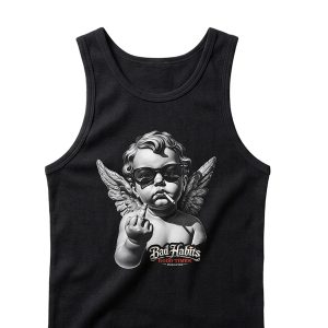 BAD ANGEL Black Tank Top – Premium Graphic Streetwear
