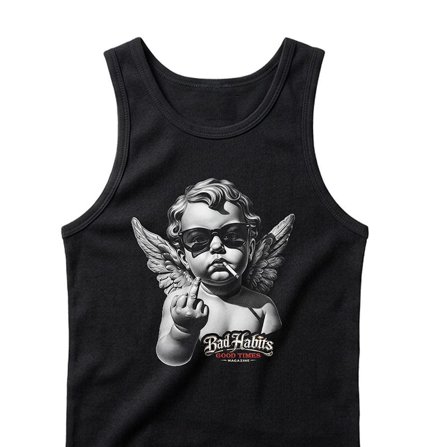 BAD ANGEL Black Tank Top – Premium Graphic Streetwear
