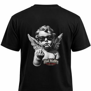 BAD ANGEL Black Graphic T-Shirt – Streetwear Collection