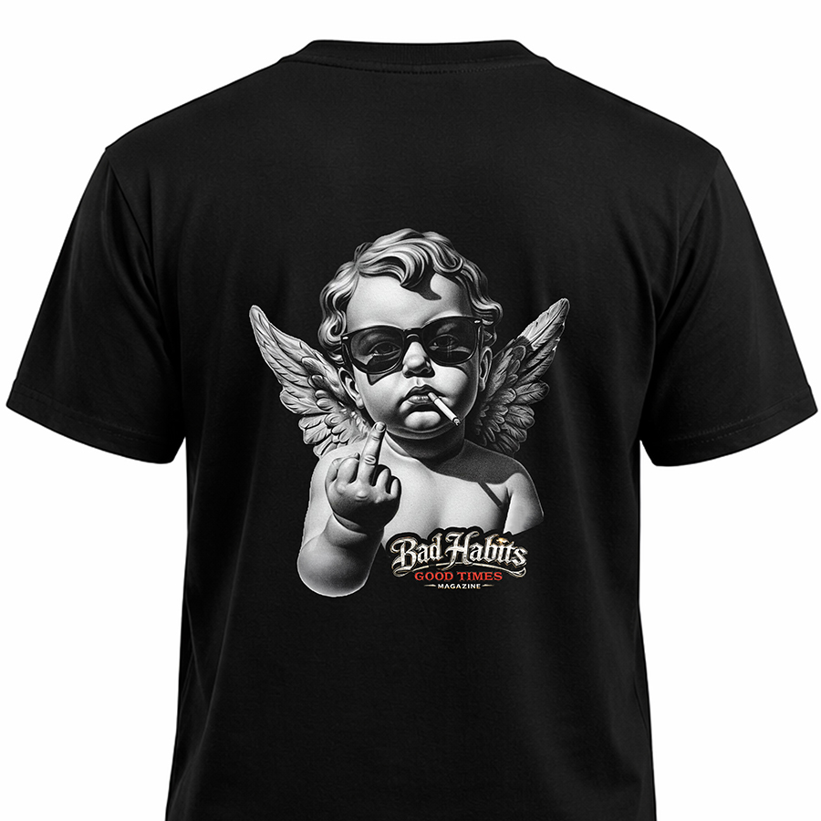 BAD ANGEL Black Graphic T-Shirt – Streetwear Collection
