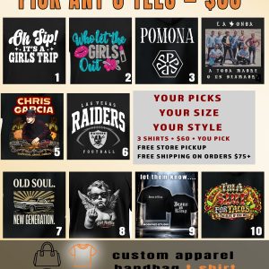 PICK ANY 3 TEES — $60 NEW